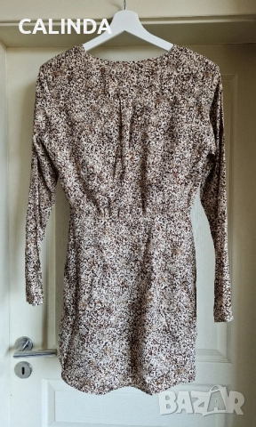 Zara нова есенна рокля кафяв меланж, снимка 3 - Рокли - 52159512