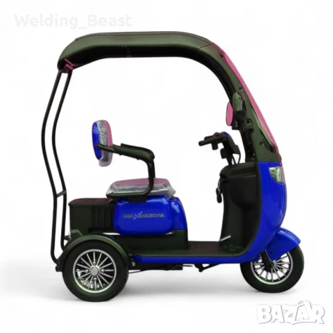Триместна Електрическа триколка X3+ 1500W / 48V/ 20Ah - Синя, снимка 2 - Мотоциклети и мототехника - 51284509