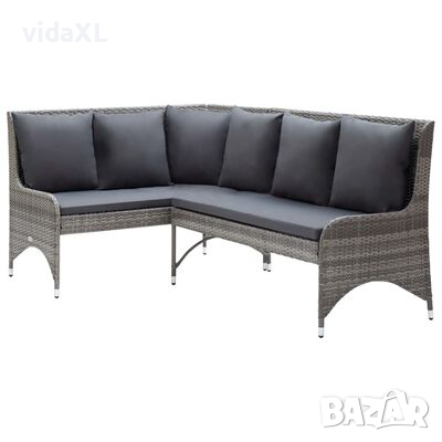 vidaXL 2 бр градински ъглови дивана, полиратан, сиви（SKU:310223, снимка 1 - Градински мебели, декорация  - 45001734