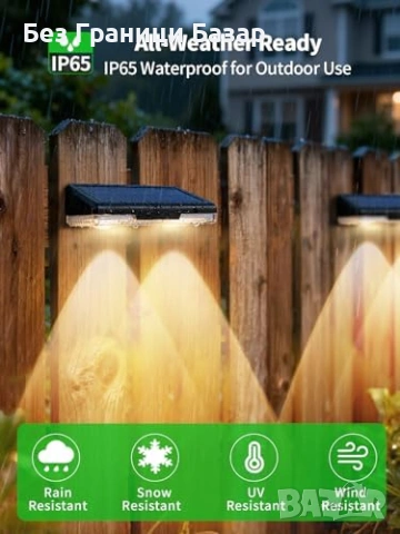 Нови 12 броя Соларни LED лампи за стълби ограда двор 3000K-6000K осветление, снимка 5 - Соларни лампи - 53815817