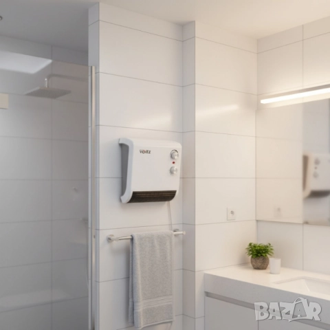 Отоплителна печка за баня Voltz OV51970J – 2000W, вентилатор, водоустойчива, снимка 2 - Отоплителни печки - 51845866