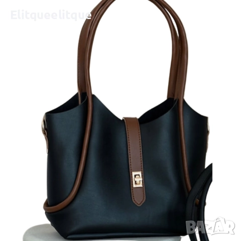 Изискана дамска чанта с практичен несесер, снимка 6 - Чанти - 52353492