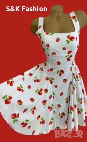 Плодови рокли с пристягаща панделка , снимка 1 - Рокли - 46422210