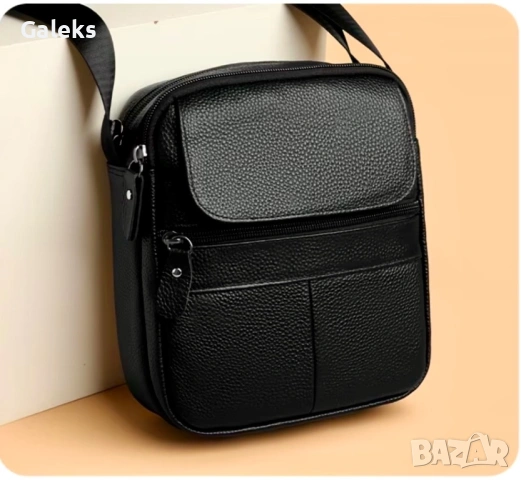 Мъжка елегантна и функционална дисплей чантичка /Премиум естествена кожа!