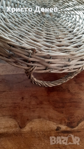 плетен поднос с дръжки от естествена тръстика бамбук за сервиране, нов, етикет диаметър ф37,5 см, снимка 6 - Прибори за хранене, готвене и сервиране - 52988935