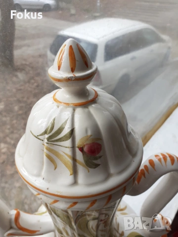 Уникат Огромен порцеланов ибрик кана - лебед, снимка 3 - Антикварни и старинни предмети - 53444727