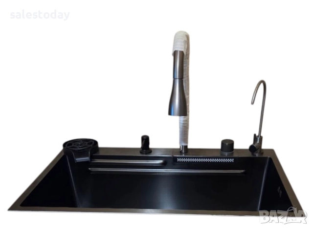 Мивка с интегрирана чешма, дозатор+ приставка за чаши, снимка 2 - Мивки - 52748442