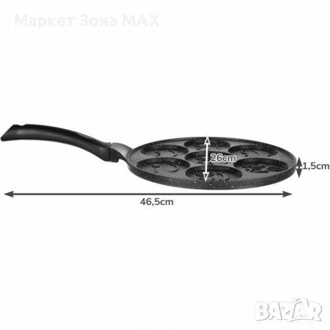 Тиган за палачинки с форми на емотикони – перфектен за весела и вкусна закуска, снимка 2 - Съдове за готвене - 52931231
