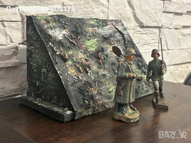 Стари фигурки войници и бункер.Elastolin , Lineol