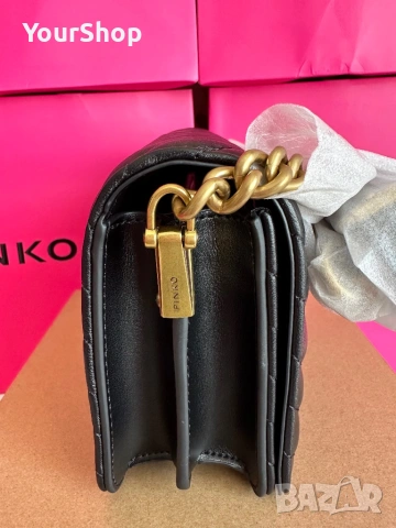 PINKO Mini Chevron Click Love – оригинална чанта | НОВА, снимка 4 - Чанти - 54048493