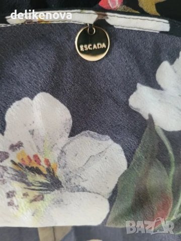 ESCADA Original Size L 100% Коприна Страхотен топ, снимка 2 - Потници - 47188438