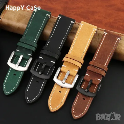 RETRO Кожена каишка за Huawei Watch/Samsung/Xiaomi/Garmin/Apple/Amazfit, снимка 4 - Каишки за часовници - 50048393