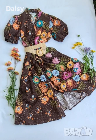 Дамска рокля рязана бродерия