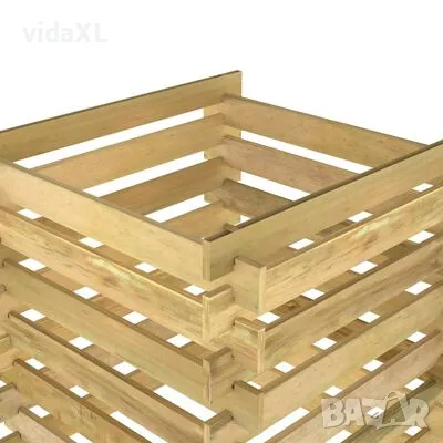 vidaXL Градински ламелен компостер, 90x90x90 см, импрегниран бор（SKU:318377）, снимка 4 - Други - 48799602