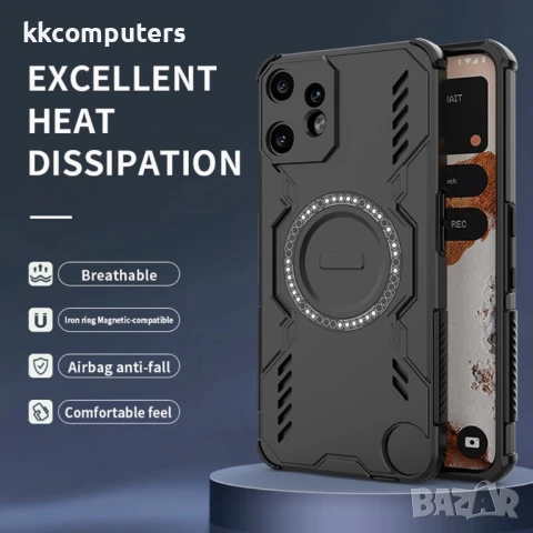 Nothing CMF Phone 2 Pro Удароустойчив Magnetic /Butterfly Armor Hollow Heat Dissipation /PC + TPU Ка, снимка 4 - Калъфи, кейсове - 50845328