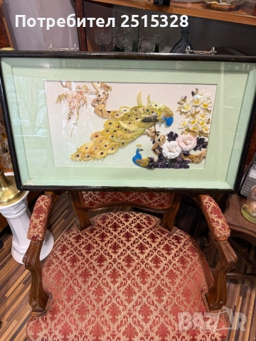 стара винтидж 3д картина естествени камъни и седеф