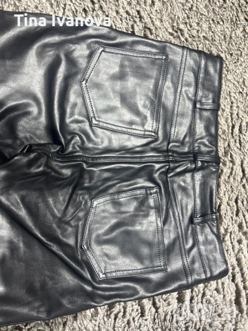 Кожен панталон с ципове, снимка 2 - Панталони - 53923848