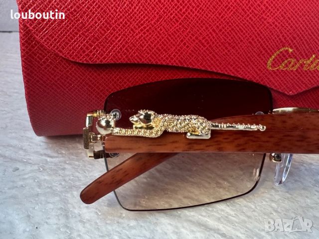 Cartier висок клас слънчеви очила Мъжки Дамски слънчеви с дървени дръжки, снимка 18 - Слънчеви и диоптрични очила - 45505174