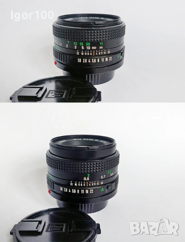 CANON FDn  50 mm / 1.8 - ръчен фокус, снимка 3 - Обективи и филтри - 54028968