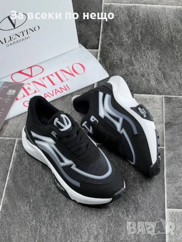 Valentino Мъжки Черни Маратонки👟Мъжки Спортни Обувки В Черен Цвят Валентино Код E543, снимка 4 - Маратонки - 50803590