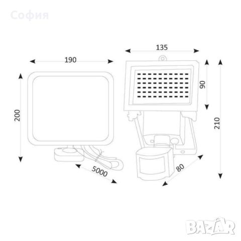 LED прожектор с датчик и соларен панел, снимка 6 - Лед осветление - 46748110