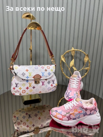Louis Vuitton Gucci Комплект Дамски Маратонки и Дамска Чанта - Различни Цветове И Модели Код SK408, снимка 8 - Маратонки - 52870910