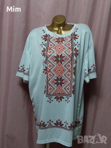 3XL Бяла тениска с щампа български мотив , снимка 5 - Тениски - 53938999