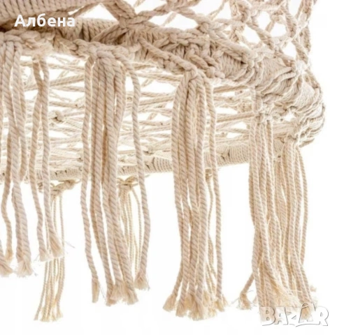 Двойна бежова градинска люлка за двама с възглавници, снимка 4 - Градински мебели, декорация  - 53479846