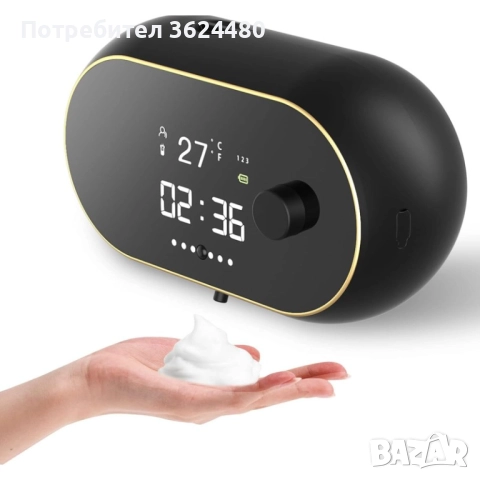 Стенен Диспенсър за Сапун 500 мл – Час и  C/F Термометър 4496, снимка 2 - Други стоки за дома - 52554434