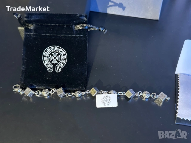 Нова Гривна Chrome Hearts Dice and Crossball Bracelet с пълен комплект опаковка и аксесоари, снимка 3 - Гривни - 54279479