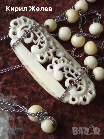 Колие дамско от слонова кост 51941, снимка 6 - Колиета, медальони, синджири - 52195853