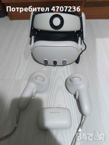 Quest 3 128 GB +Bobovr s3Pro head strap+kiwi facial interface+ кабел CкъмC 5метра още е в гаранция!
