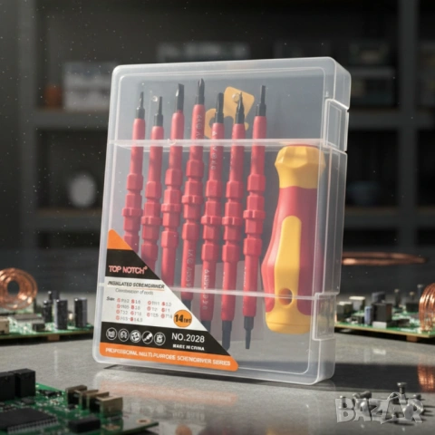 Професионален комплект двустранни изолирани отвертки с дръжка - 14в1, снимка 3 - Аксесоари и консумативи - 53266173