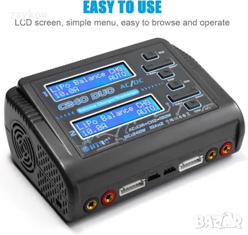 HTRC Lipo C240 Duo зарядно устройство RC зарядно за LiPo Li-ion LiHV LiFe NiMH NiCD Pb, снимка 6 - Оригинални зарядни - 50104915