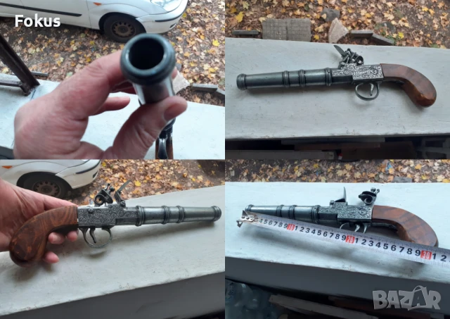 Страхотен тежък масивен кремъчен пищов - реплика, снимка 7 - Антикварни и старинни предмети - 50909979