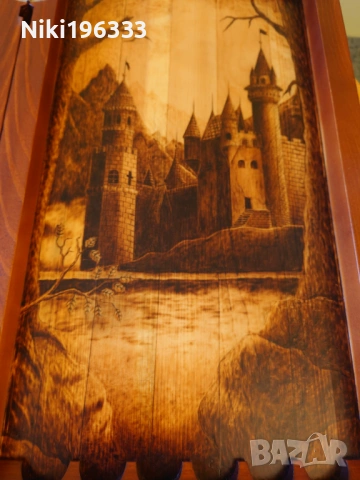 Луксозна ръчно изработена табла от масивно дърво (пирография), снимка 4 - Шах и табла - 53614551