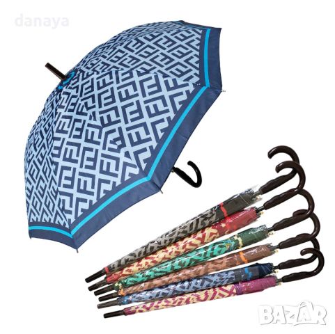 4726 Класически чадър с графичен принт, 10 спици