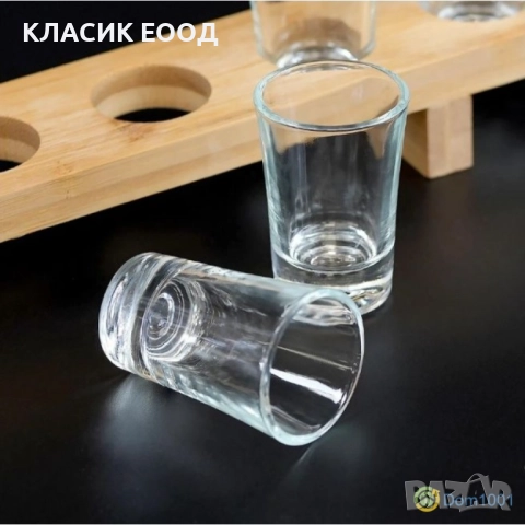 Чаши за текила и шотове на дървена стойка., снимка 3 - Чаши - 51462481