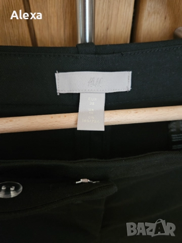 Панталон в черен цвят на марката H&M в рамер 38, официален, снимка 3 - Панталони - 51900951