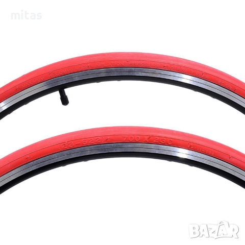 Външна гума за шосеен велосипед VELO SLICK (700 x 23C) - Червена, Синя, снимка 8 - Части за велосипеди - 24420792