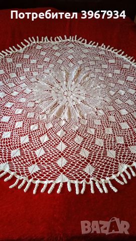 Нова бяла покривка за маса,ръчно плетена на 1кука., снимка 2 - Покривки за маси - 44897908