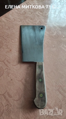 Кухненски сатър от дебела стомана/около 3 мм/ и дървена дръжка, снимка 2 - Прибори за хранене, готвене и сервиране - 53250526