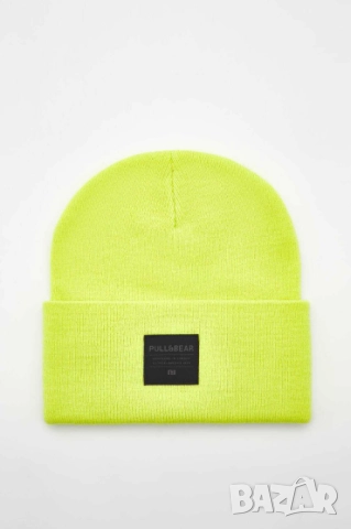 Зимна шапка Pull&Bear, Унисекс, 100% акрил, Яркозелена, М