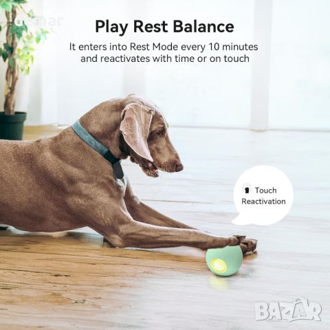 Cheerble Интерактивна топка за кучета, играчка с 3 интерактивни режима, с LED светлини, зелена, снимка 7 - За кучета - 46446157