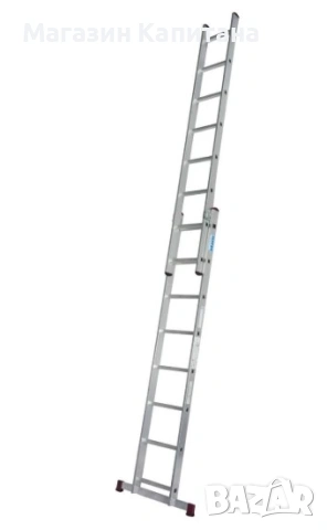 Двураменна алуминиева стълба  2x8, 2х10 и 2х12 стъпала., снимка 2 - Други машини и части - 53390494
