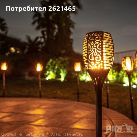 Голяма Соларна LED лампа за градината тип факел, пламък, огън, 50см , снимка 8 - Външни лампи - 45240421