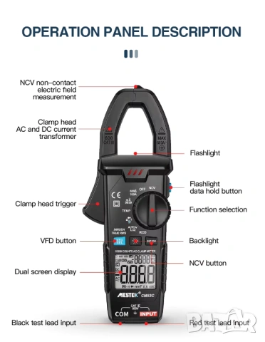 Mestek CM83C ампер клещи, снимка 12 - Други инструменти - 53698654