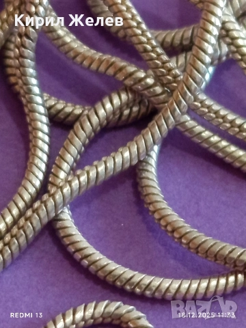 Сребърна верижка тип змийска кожа винтидж бижу елегантен дизайн 52434, снимка 6 - Колиета, медальони, синджири - 52834971