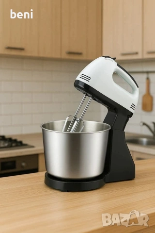 Миксер с купа 20€ (euro) Миксер със седем скорости + бъркалки за тесто , снимка 2 - Форми - 53501256