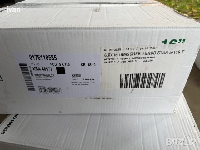 4 бр. чисто нови алуминиеви джанти IRMSCHER TURBO STAR 16'' 5x110 , централен отвор 65.1 , ET35, 6J, снимка 10 - Гуми и джанти - 53040193